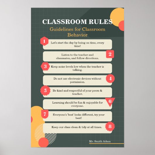 Thrive & Learn : Classroom Rules Poster (modifiabl (Devant)