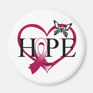 Throat Cancer Hope Butterfly Heart Décor Magneet
