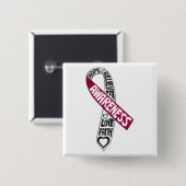 Throat Cancer Slogans Vierkante Button 5,1 Cm (Voorkant /achterkant)