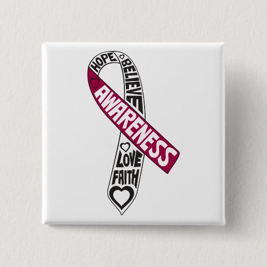 Throat Cancer Slogans Vierkante Button 5,1 Cm (Voorkant)