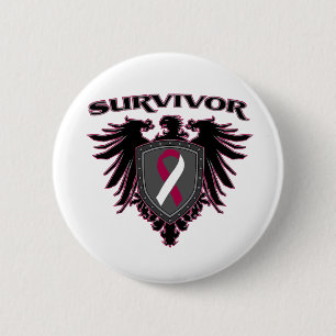 Throat Cancer Survivor Crest Ronde Button 5,7 Cm