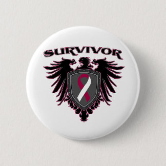 Throat Cancer Survivor Crest Ronde Button 5,7 Cm