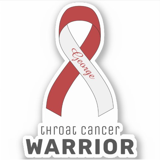 Throat Cancer Warrior Vinyl Sticker (Voorkant)