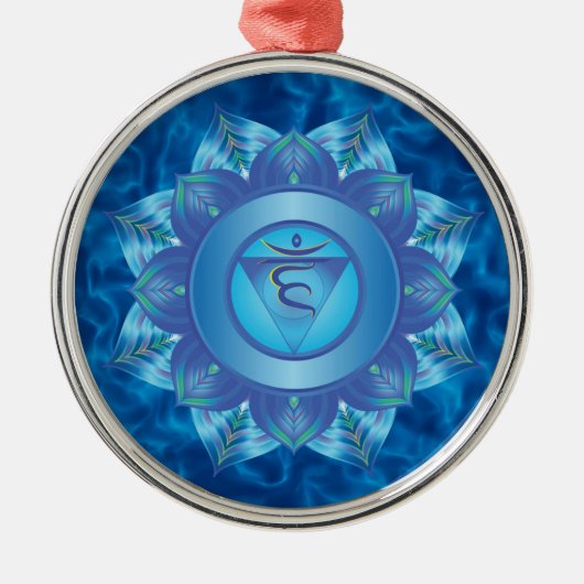 Throat Chakra Ornaments Metalen Ornament (Voorkant)