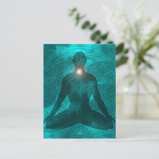 Throat Chakra Vishuddha Briefkaart (Staand voorkant)