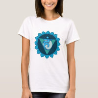 Throat Chakra Visuddha Blauw Vrouwen T-shirt, Wit