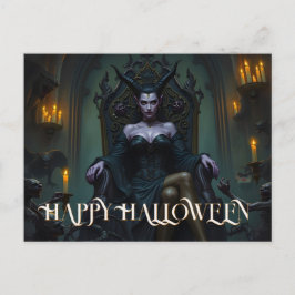 Throned Demon Queen bij kaarslicht Feestdagenkaart