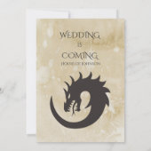 Thrones Wedding Invitation Medieval Dragon Royal Kaart (Achterkant)