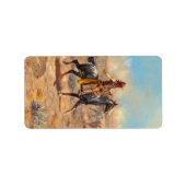 Through the Alkali, 1904 by Charles Marion Russell Etiket (Voorkant)