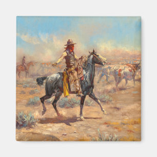 Through the Alkali, 1904 by Charles Marion Russell Magneet