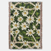 Throw Blanket  Eternal Blossom Wicker Weave Throw Deken (Voorkant Verticaal)