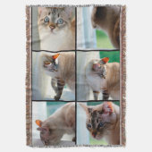 Throw Blanket/Silver Tabby Siamese Deken (Voorkant Verticaal)