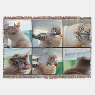 Throw Blanket/Silver Tabby Siamese Deken