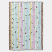 Throw Blanket – Sports & Stripes Pastel Racing Deken (Voorkant Verticaal)