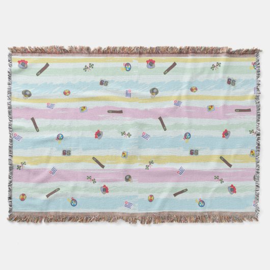 Throw Blanket – Sports & Stripes Pastel Racing Deken (Voorkant)