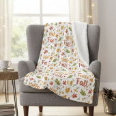 Throw Blanket with Hello Fall Pattern and Autumn Fleece Deken