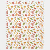 Throw Blanket with Hello Fall Pattern and Autumn Fleece Deken (Voorkant)