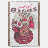 Throw Blanket – YOUTH Power Afro & Boombox Urban Deken (Voorkant Verticaal)