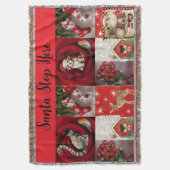 Throw Christmas Blanket - Santa Stop Here Deken (Voorkant Verticaal)