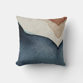 Throw Cushion - Abstract blauw bruin patroon Kussen