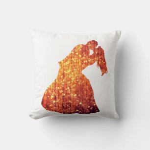 Throw Cushion, Golden Couple, Kiss, Romance Kussen
