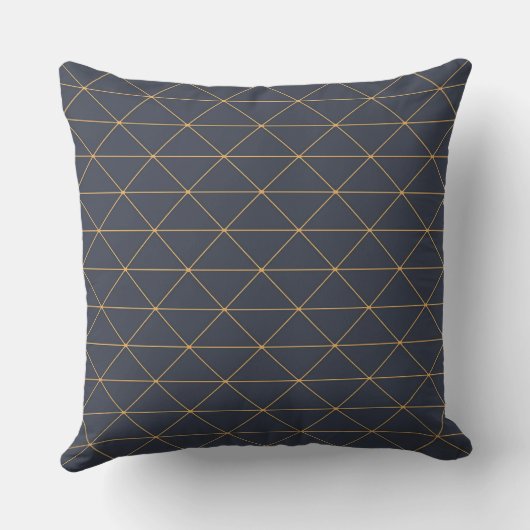 Throw Cushions - Geometric Gold en Blue Pattern Kussen (Achterkant)