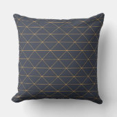 Throw Cushions - Geometric Gold en Blue Pattern Kussen (Voorkant)