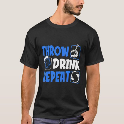 Throw Horseshoes Drink Beer Repeat T-shirt (Voorkant)