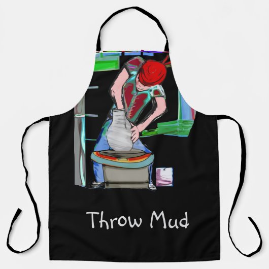Throw Mud Pottery Apron Schort (Voorkant)