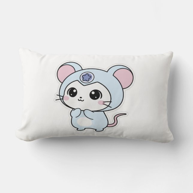 Throw Pillow Cute little lovely mouse  Kussen (Voorkant)