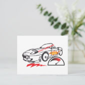 Throw Pillow Fast Dreams –Racing Car Pillow Design Briefkaart (Staand voorkant)