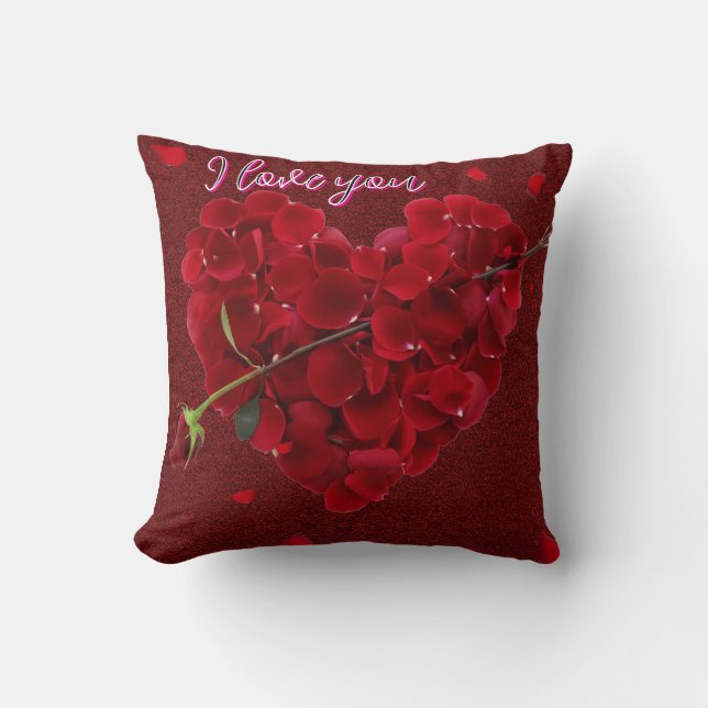 Throw Pillow I love you  Kussen (Voorkant)