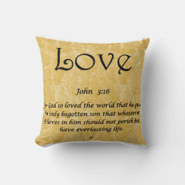 Throw Pillow -Love John 3:16 Kussen