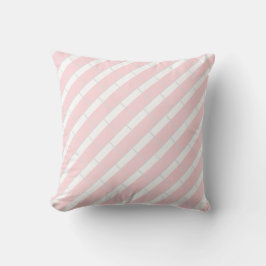 Throw Pillow Pink & White Grey Stripe Kussen