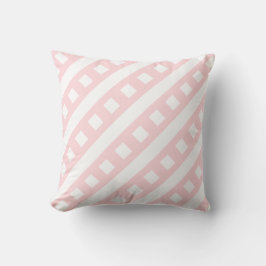Throw Pillow Pink & White Stripe Square Kussen