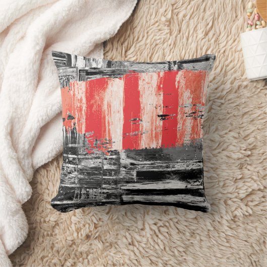 Throw Pillow – Red Pulse Abstract Design Kussen (Deken)