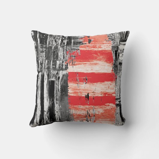 Throw Pillow – Red Pulse Abstract Design Kussen (Achterkant)