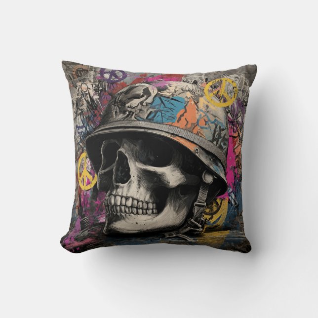 Throw Pillow Stop war Kussen (Voorkant)