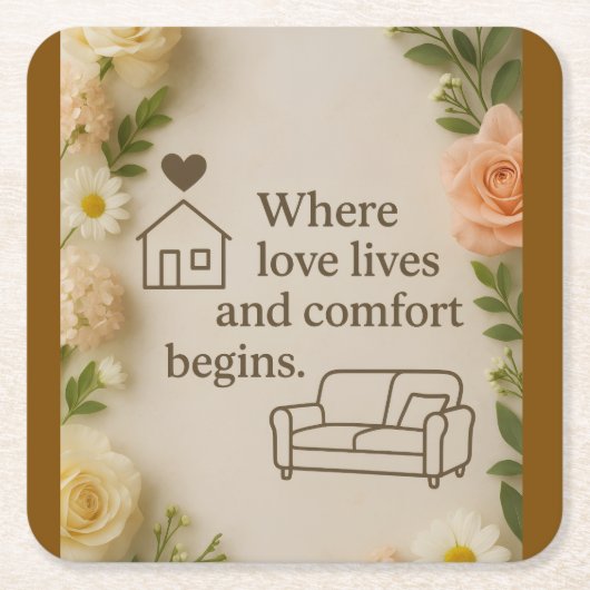 Throw Pillow Vierkante Kartonnen Onderzetter (Voorkant)