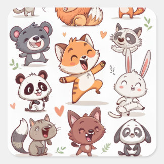 Throw Pillow Vierkante Sticker