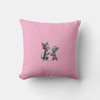 Throw PillowCute Cartoon Cat and Mouse Friends Aes Kussen
