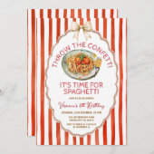 Throw The Confetti Time for Spaghetti Birthday Kaart (Voorkant / Achterkant)