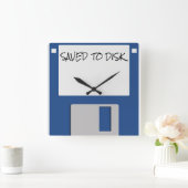 Throwback 1980s diskettestation vierkante klok (Huis)