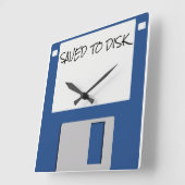 Throwback 1980s diskettestation vierkante klok (Hoek)