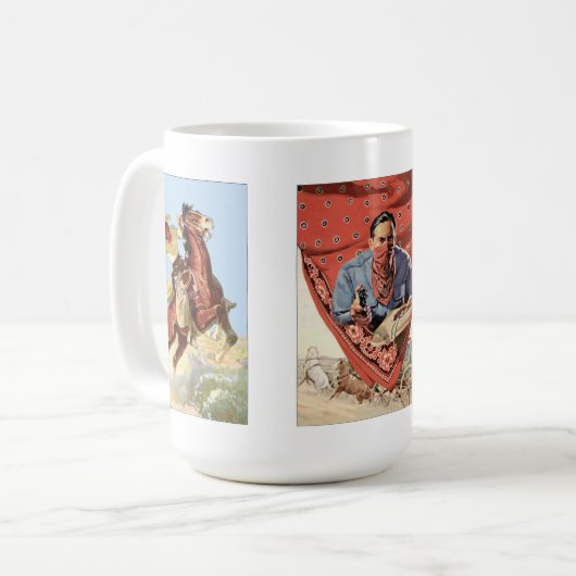 Throwback Space Pulp Westerne Ruiters Mok (Voorkant links)