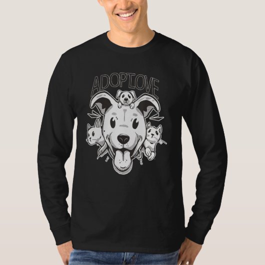 Thrown Together Animal Dog Cat T-shirt (Voorkant)