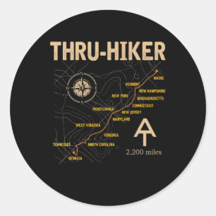 Thruh Hiker Appalachian Trail Hiking Ronde Sticker