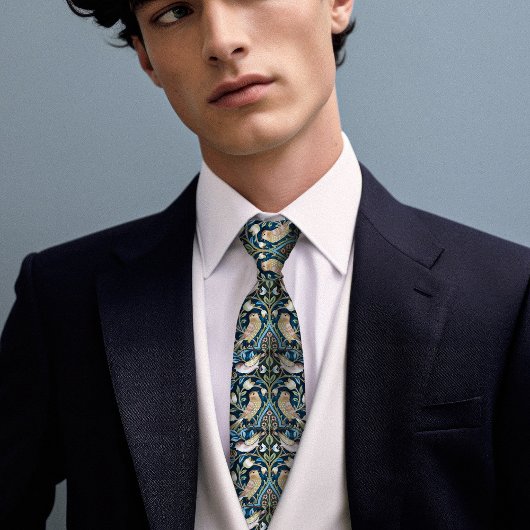 Thrushes Birds William Morris geïnspireerd Mannen Stropdas