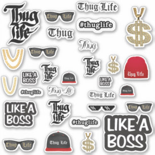 Thug Life Stickers niet auteursrechtelijk bescherm