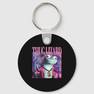 Thug Lizard Funny Weirdcore Animal Lizard L Sleutelhanger